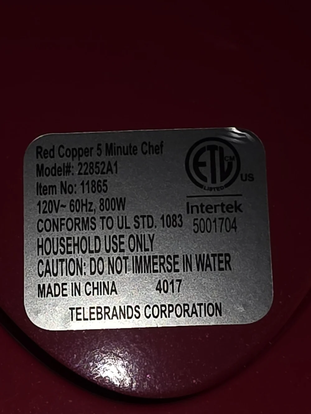 Red COPPER 5 Minute Chef